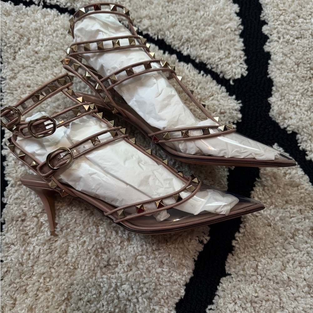 Valentino Garavani Brown Studded Heels